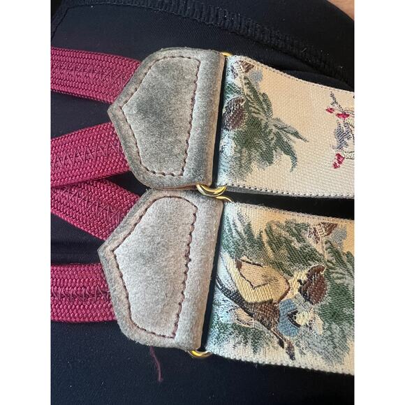 VINTAGE Trafalgar Limited Edition Silk Golf Theme Braces Suspenders - Picture 6 of 7